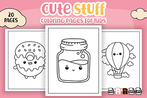 Cute Stuff Coloring Pages Kids - Kdp