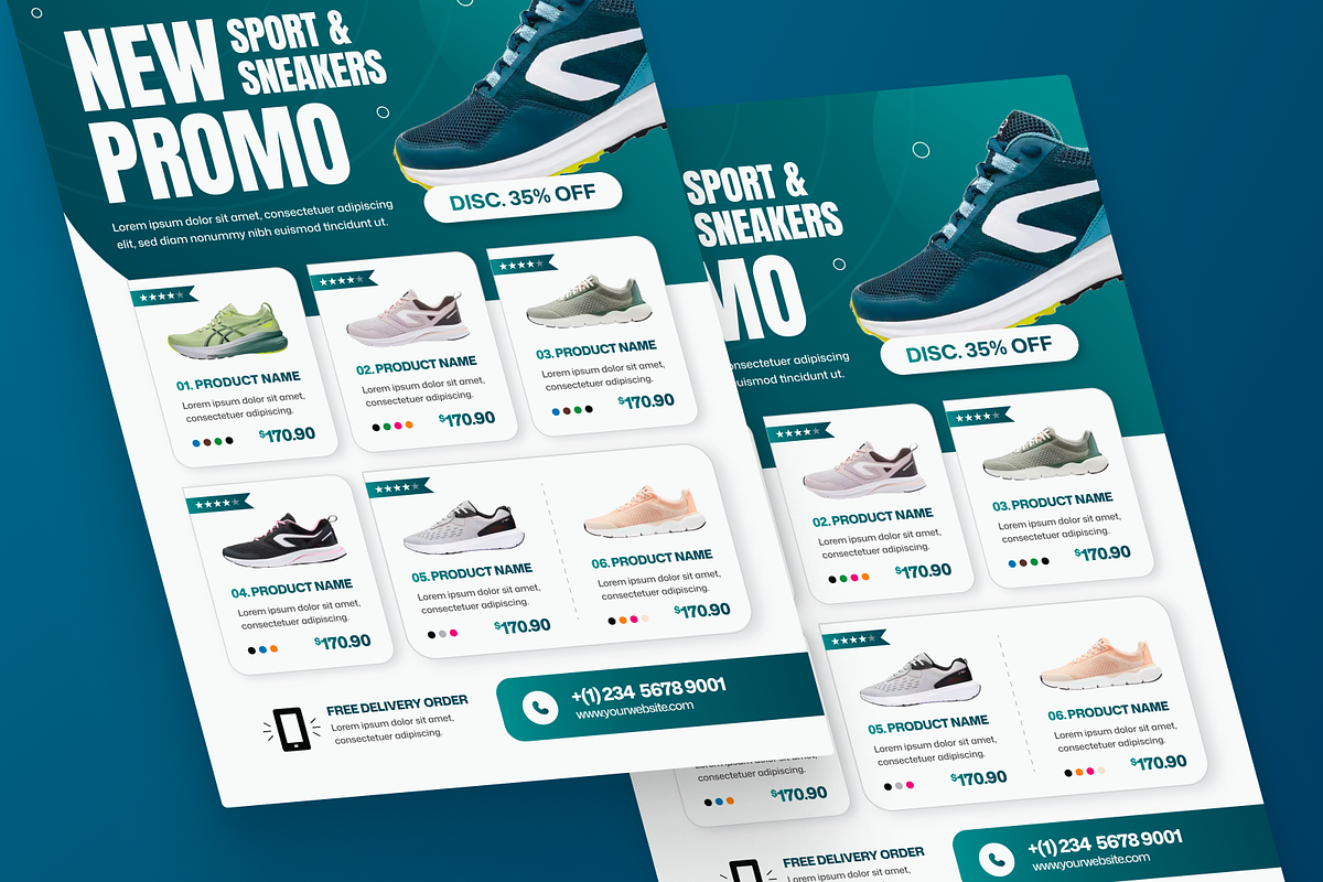 Shoes Catalogue Product Promo Flyer, a Flyer Template by MMPixelCraft (Photo 6 of 6)
