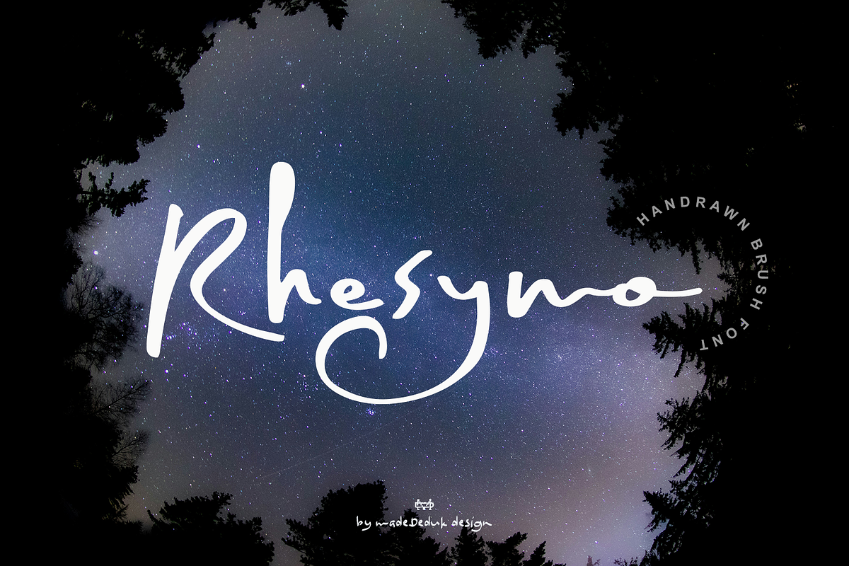 Rhesymo Brush Script, a Script Font by madeDeduk (Photo 1 of 8)