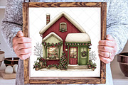 Whimsical Christmas House Clipart, an Illustration by SinaCreation (Thumbnail 4 of 7)