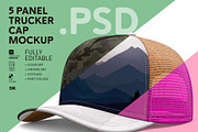 Fully Editable 5-Panel Hat PSD, a Hat Mockup by LESZ Design (Thumbnail 1 of 7)