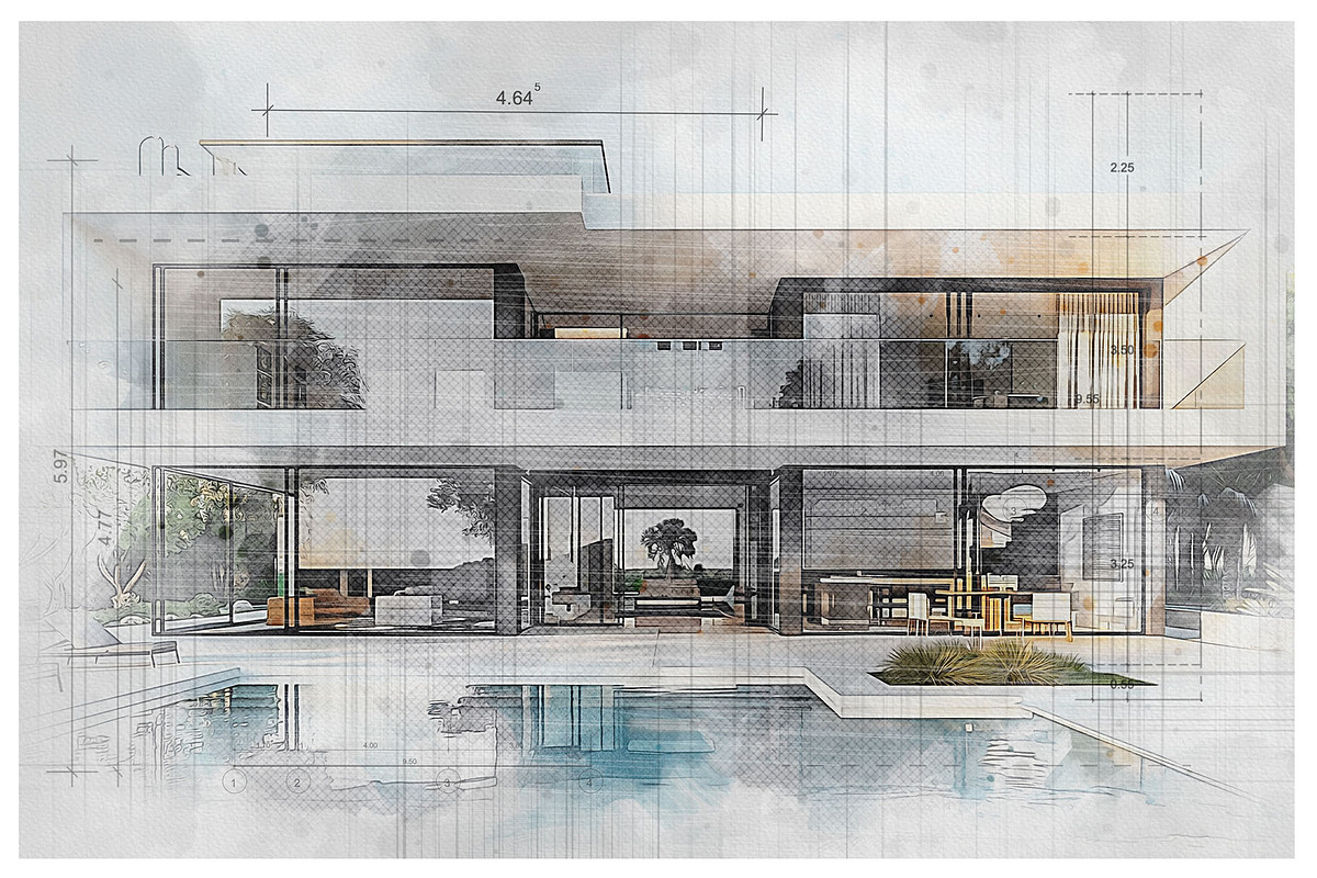 House Concept Sketch Art Effect, an Action Add-On by MRI STUDIO (Photo 16 of 29)