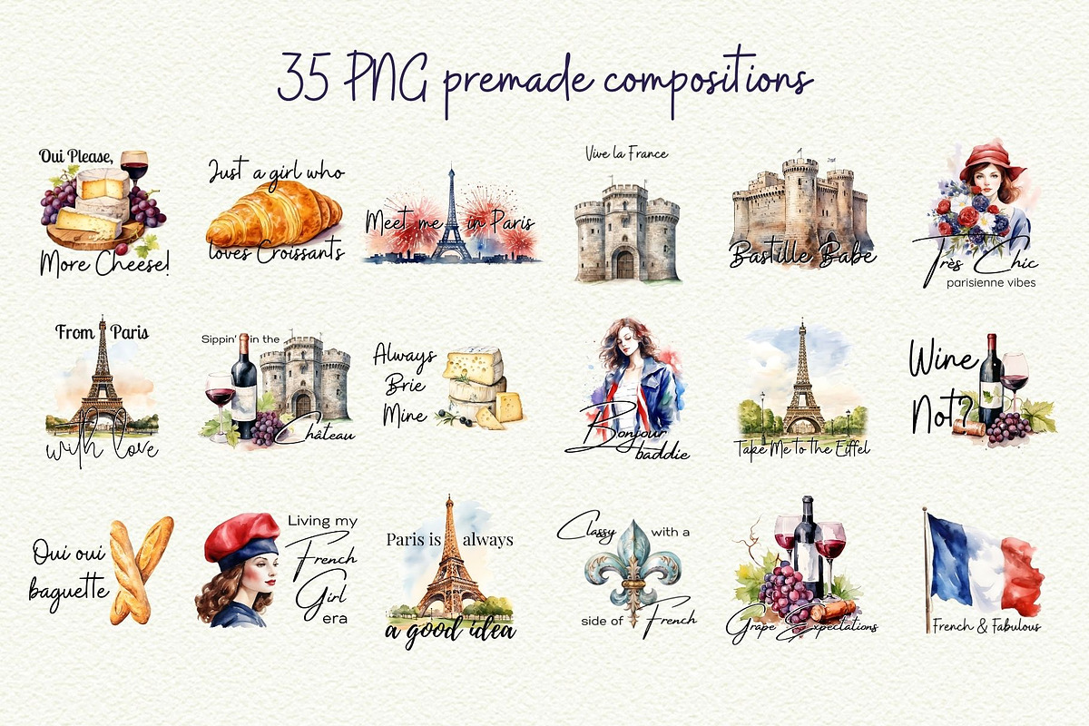French Vibes Collection, an Object Illustration by Anna Design Studio (Photo 5 of 14)