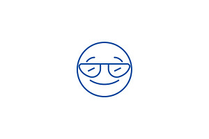 Smiling Emoji With Sunglasses Line