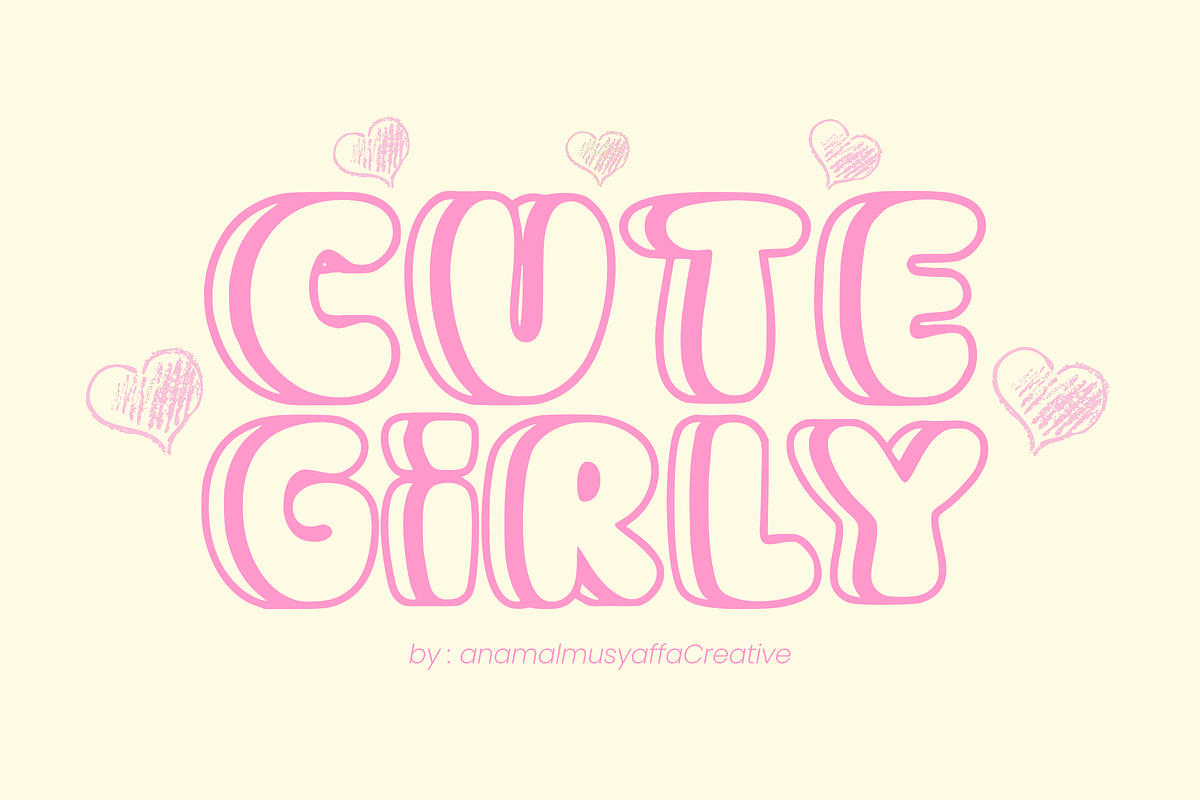 Cute Girly - Display Font, a Font by KiddoGlyphs Studio (Photo 1 of 5)