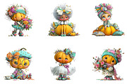 Quirky Coquette Pumpkin Clipart PNG, a Seasonal Illustration by CreationArt (Thumbnail 4 of 5)
