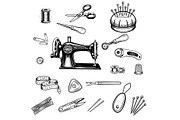 Sewing machine with 18 tailoring, an Object Illustration by LogosDen (Thumbnail 1 of 3)