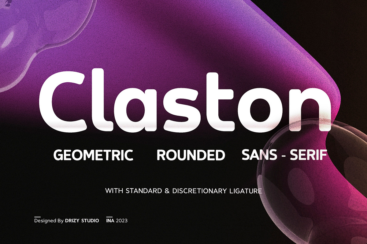 Claston – Geometric Rounded Font, a Sans Serif Font by Drizy (Photo 1 of 7)