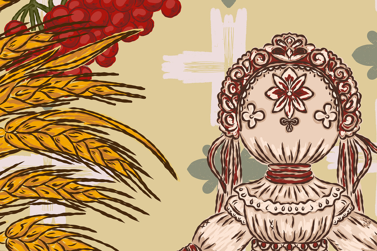 Slavic Harvest Folk Doll, a Pattern Graphic by NayaChu (Photo 2 of 6)