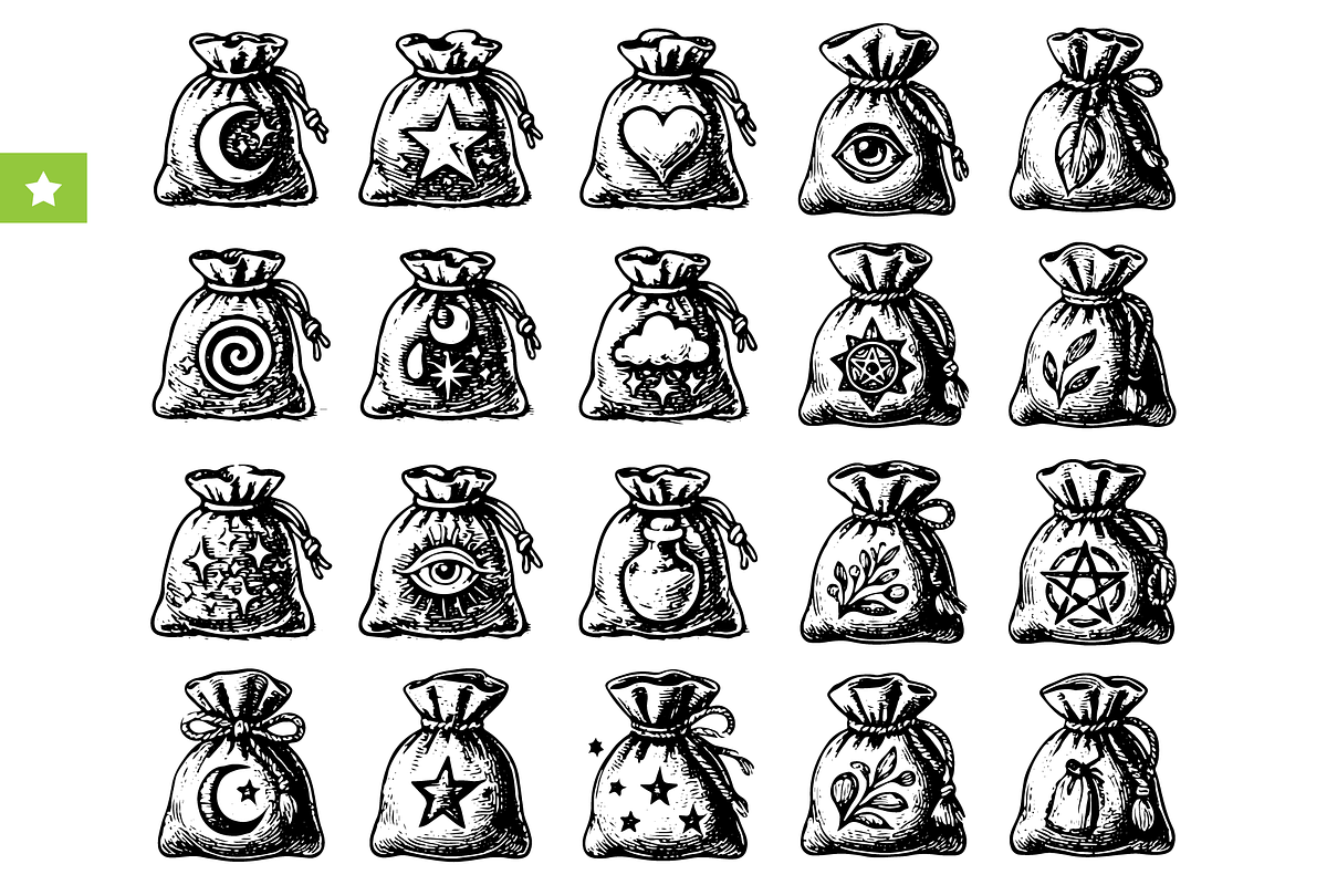 Mystical Magic Bag Symbol Set, an Object Graphic by RT Studio (Photo 1 of 4)