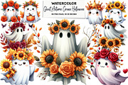 Ghost Autumn Crown Halloween Clipart, an Illustration by DreamArtGraphic (Thumbnail 1 of 5)