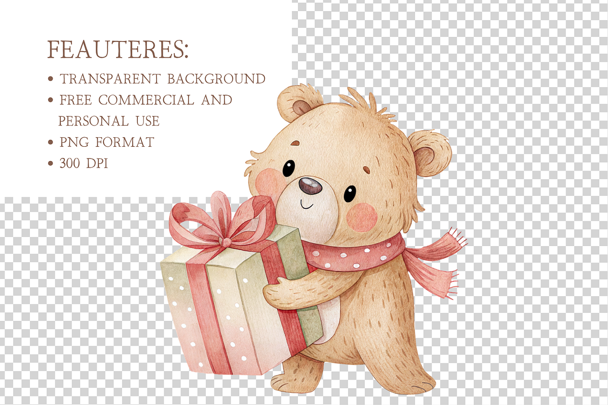 Cute Christmas Clipart Bundle, a Decorative Illustration by MockupWizard (Photo 5 of 6)