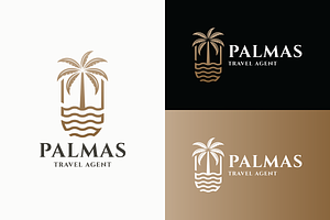 Tropical Palm Tree Resort Logo, a Branding & Logo Template by Design_Planet