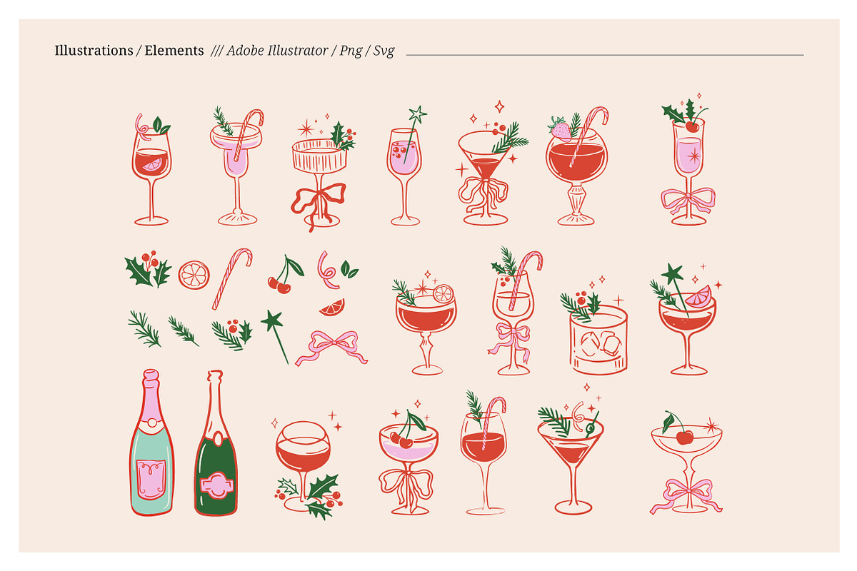 Festive Cocktails collection, a Graphic by Marish (Photo 6 of 8)
