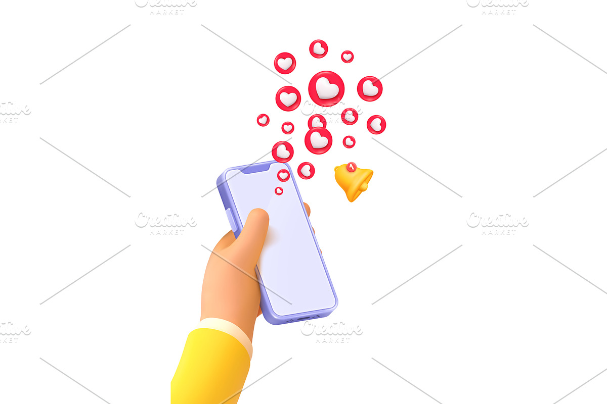 3d hand smartphone. Arm holding, a Technology Illustration by Stock-Smart-Start