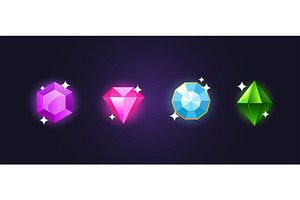 Precious gems set, a Decorative Illustration by Elen_Art