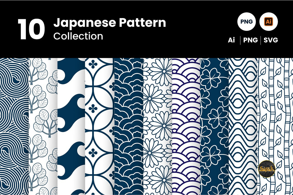 10 Japanese Collection, a Pattern Graphic by atapdesain