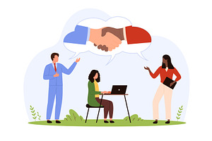 Business Team Agreement strategy, a Person Illustration by Flashvector