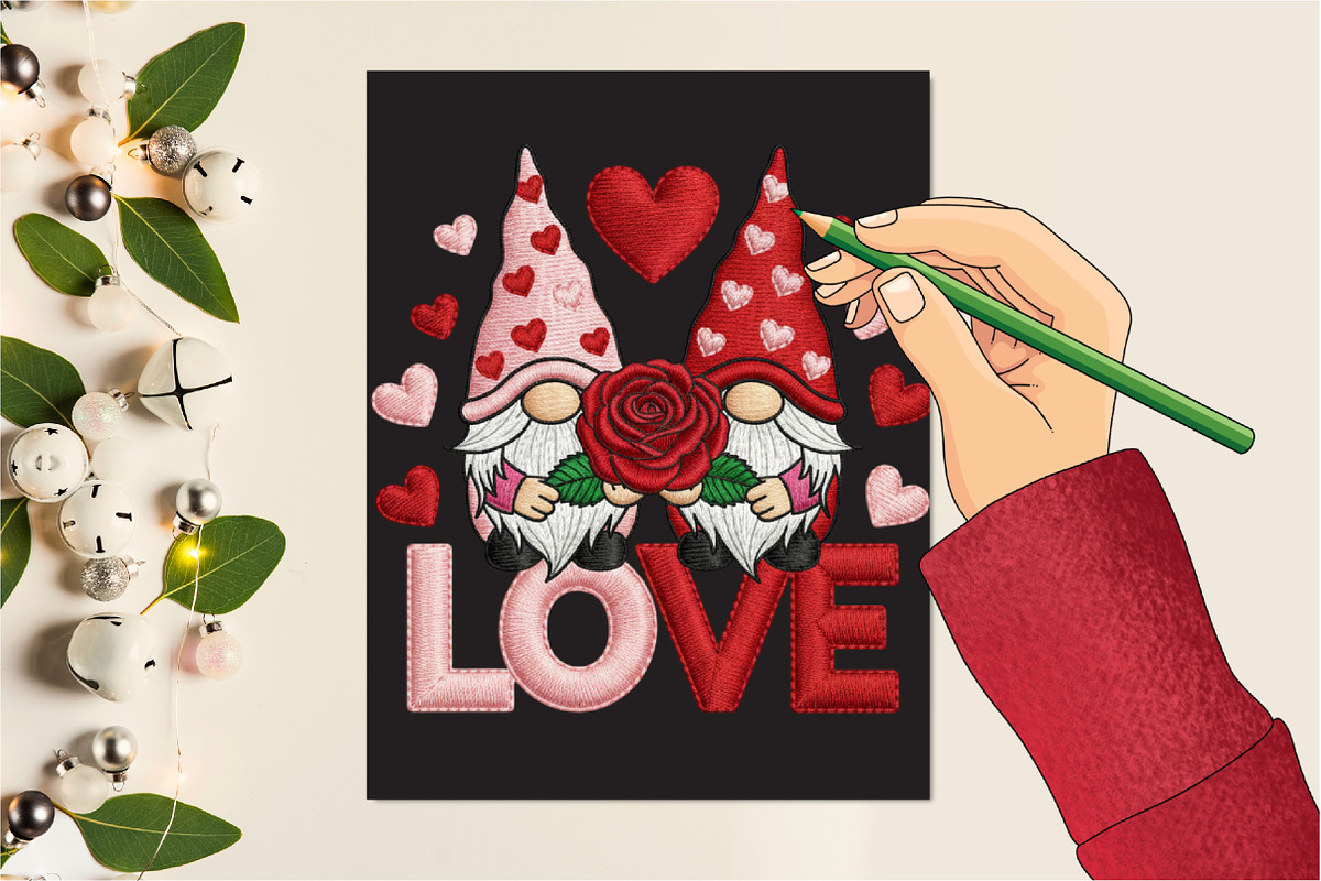 Gnome Valentine Love Clipart, an Illustration by Designking (Photo 4 of 4)