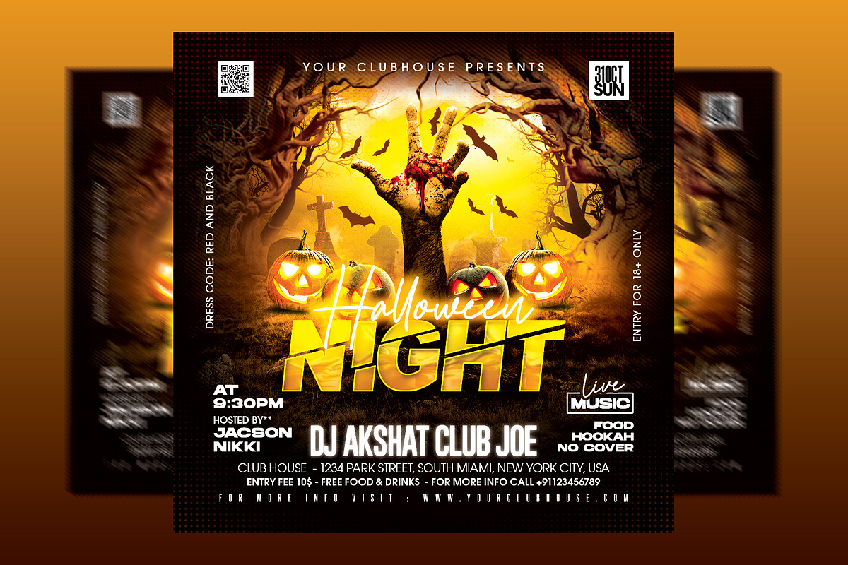 Halloween Flyer Template, a Flyer Template by MithilaCreation (Photo 1 of 6)