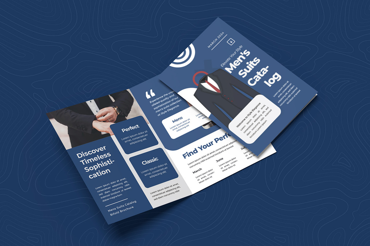 Mens Suit Catalog Bifold Brochure, a Print Template by Esensifiksi.studio (Photo 2 of 3)