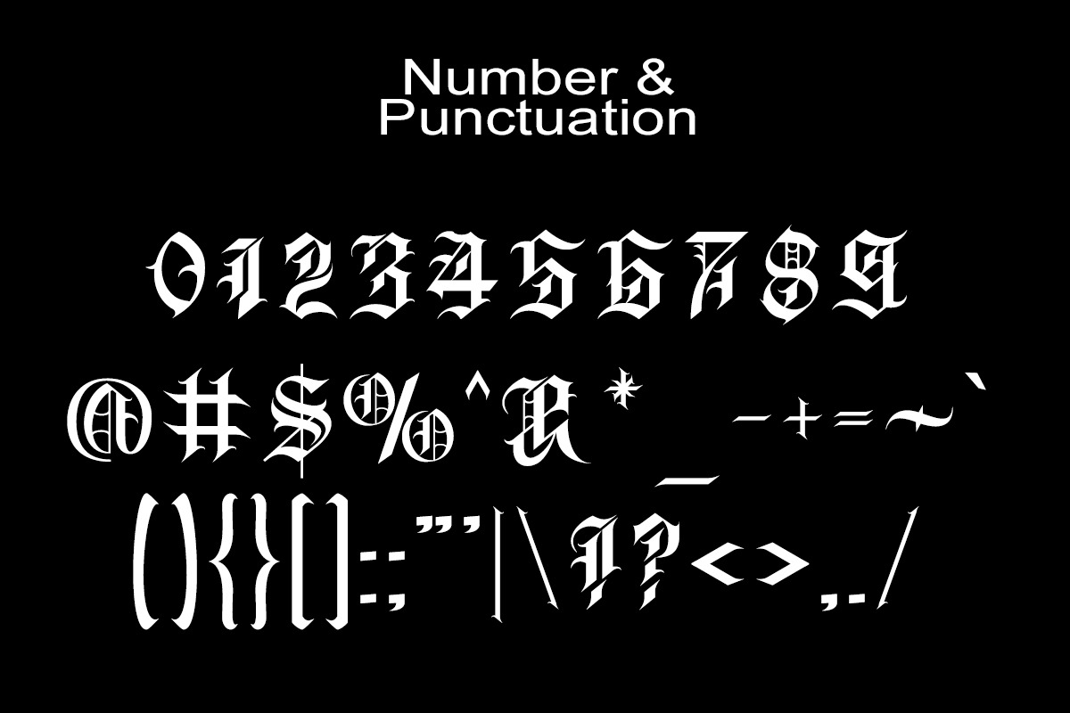 Broken Chains | Blackletter Font, a Blackletter Font by Muntab_Art (Photo 8 of 8)