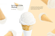 Ice Cream Cone Mockup, a Merchandise Mockup by rebrandy (Thumbnail 1 of 8)