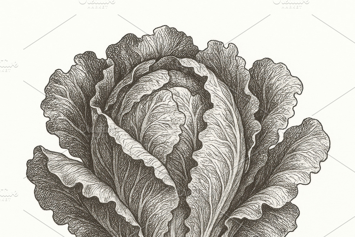 20 Botanical Vegetables Vintage Ink, a Food Illustration by Virgo Studio (Photo 6 of 8)