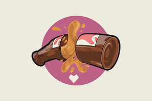 Beer Heart!, a Food Illustration by pedrors