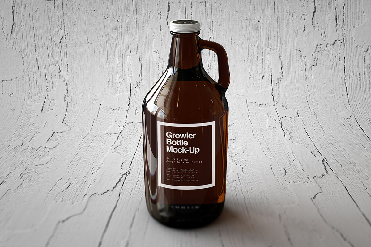 Growler Beer Bottle Mock-Up, a Household Mockup by TSOBG (Photo 22 of 33)