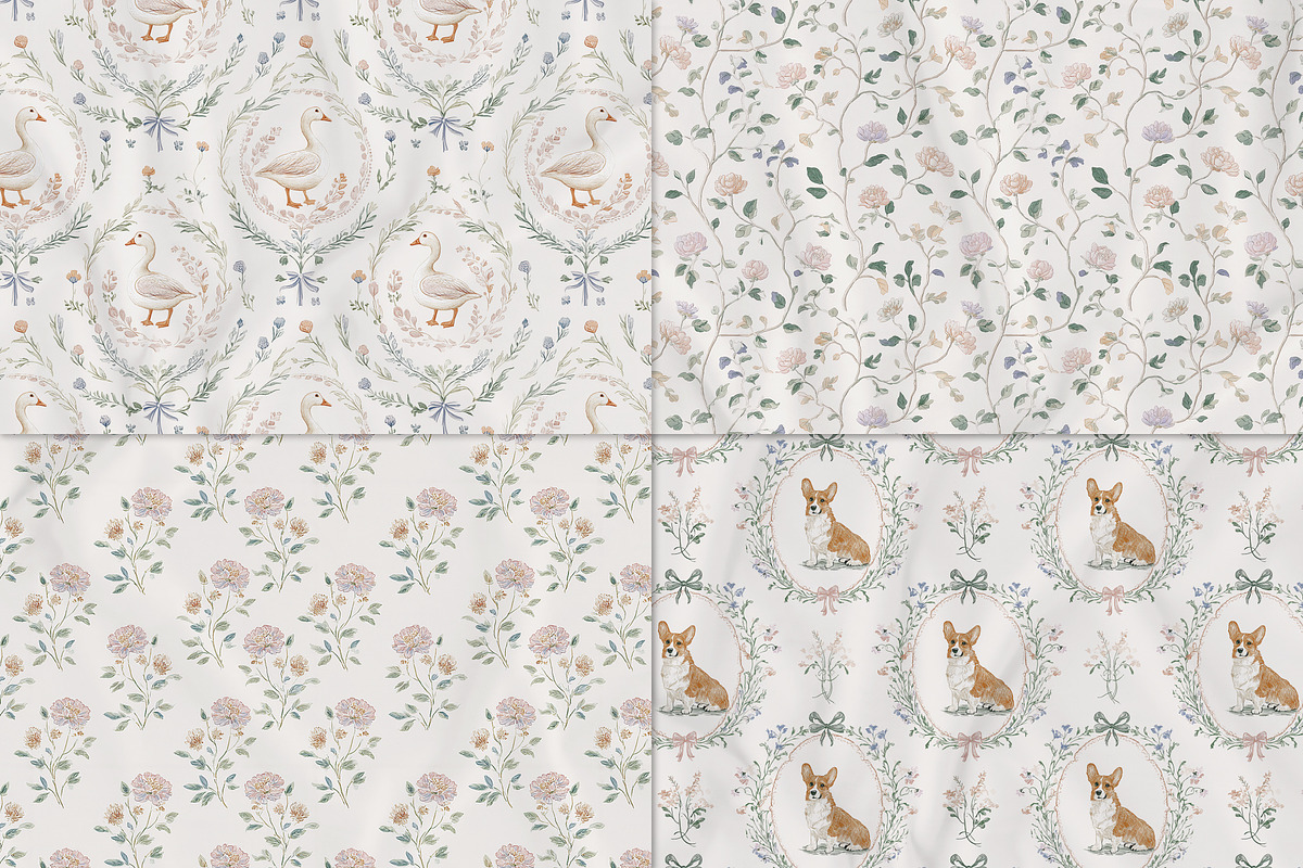 Whimsical Charm Vintage Patterns, a Pattern Graphic by Olya Creative (Photo 2 of 13)