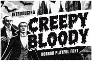 Creepy Bloody a Playful Horror Font, a Blackletter Font by Blankids Studio (Thumbnail 1 of 9)