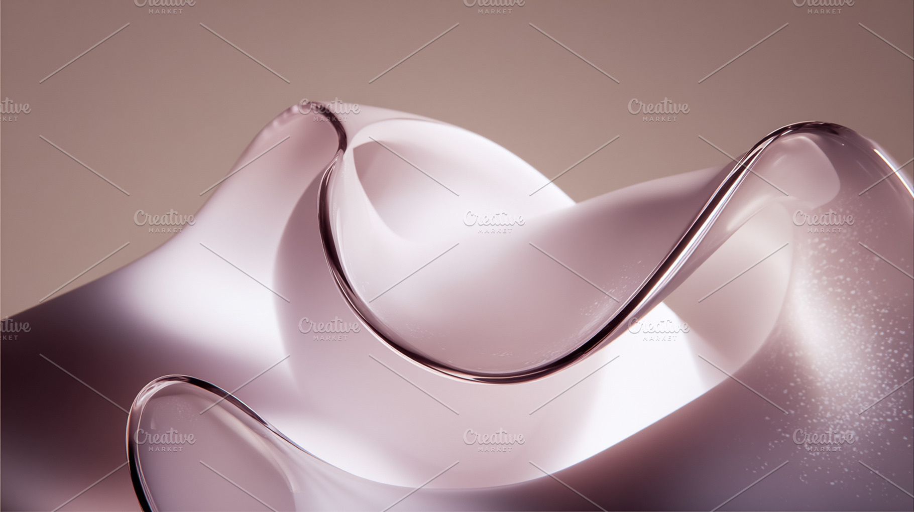 Abstract fluid glass composition creating transparent rosy ether, a Photo by Studio ANNA
