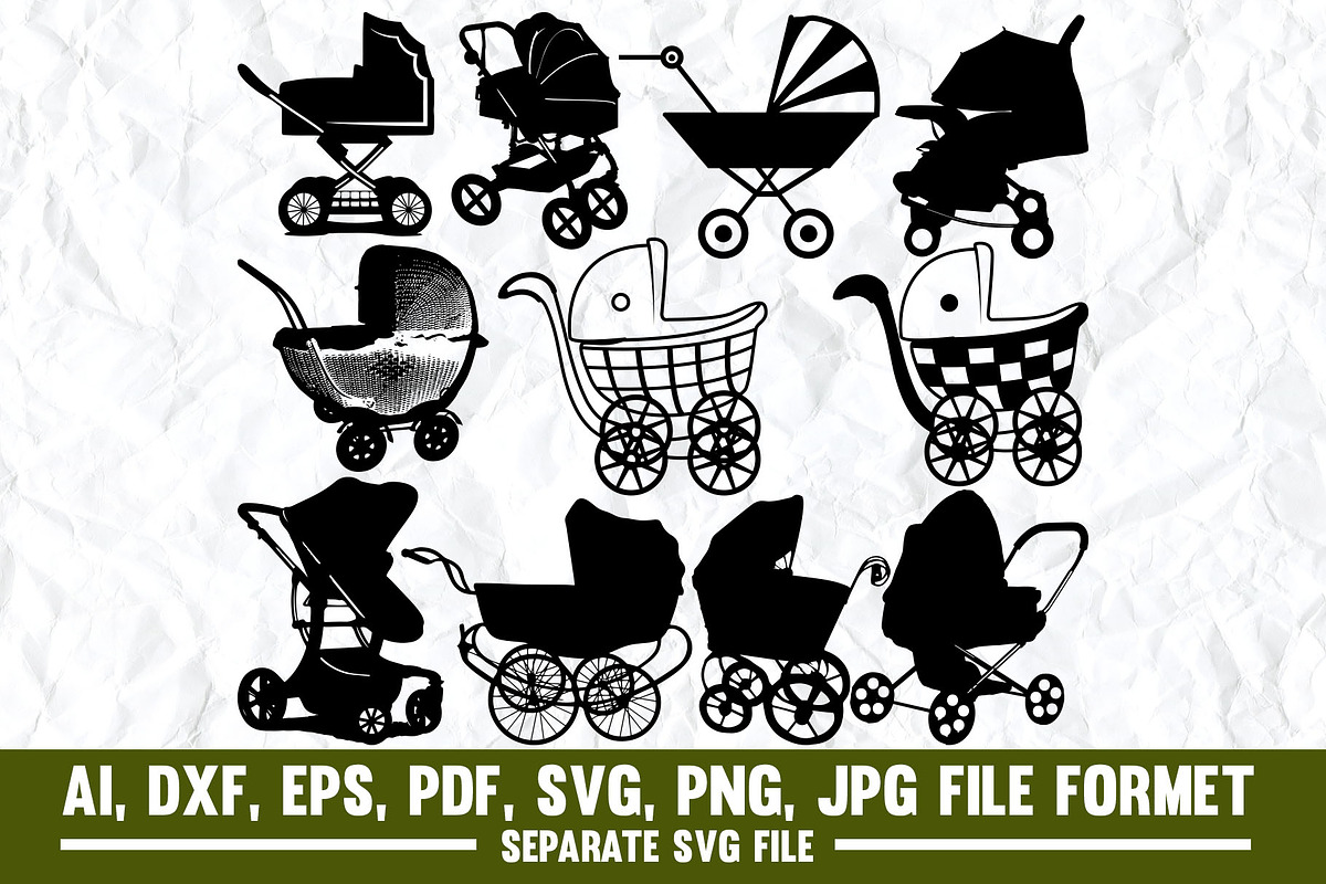 Baby Carriage,baby,carriage,child, an Illustration by VectorArtPrintableDesign