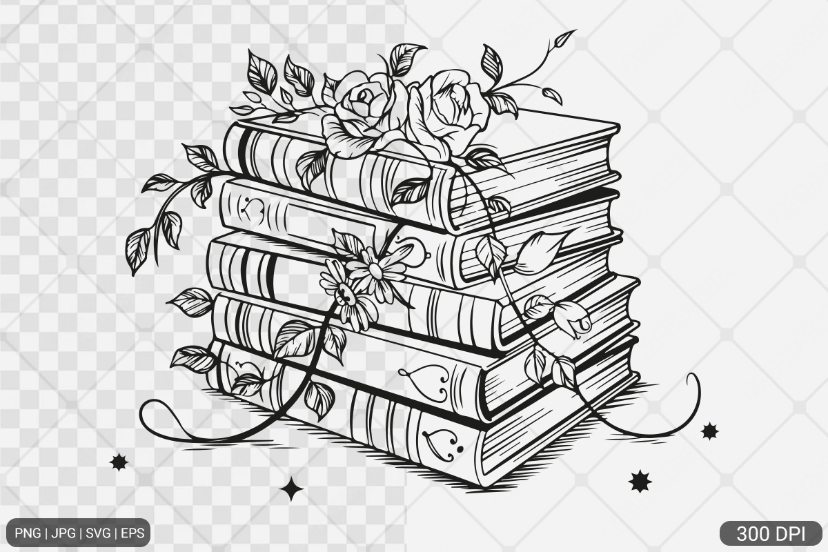 Floral Book SVG PNG Bundle Vol. 1, an Illustration by Actual Pixel (Photo 17 of 29)