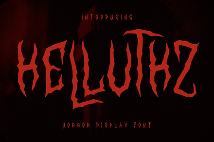 Helluthz Horror Display Font, a Handwritten Font by Maulana Creative