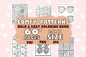 Comfy Patterns Bold & Easy Coloring, an Animal Illustration by Design Zone