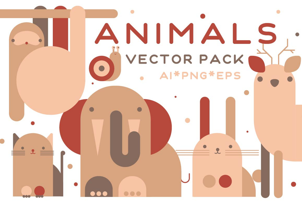 Funny animals. Vector pack, an Animal Illustration by Derenskaya (Photo 1 of 5)