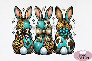 Cowgirl Easter Bunny Png, an Illustration by Daily.Designs