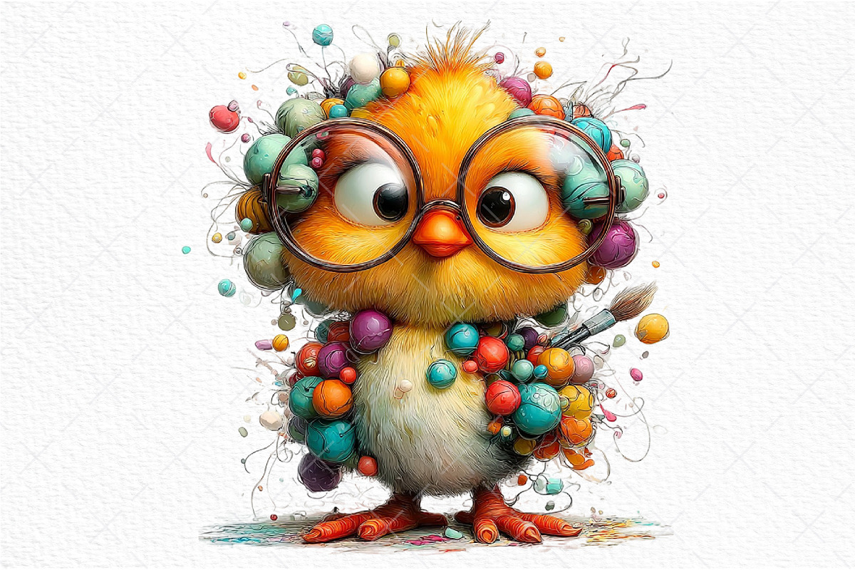 Whimsical Easter Funny Chick Clipart, an Illustration by Craft Nest (Photo 11 of 11)