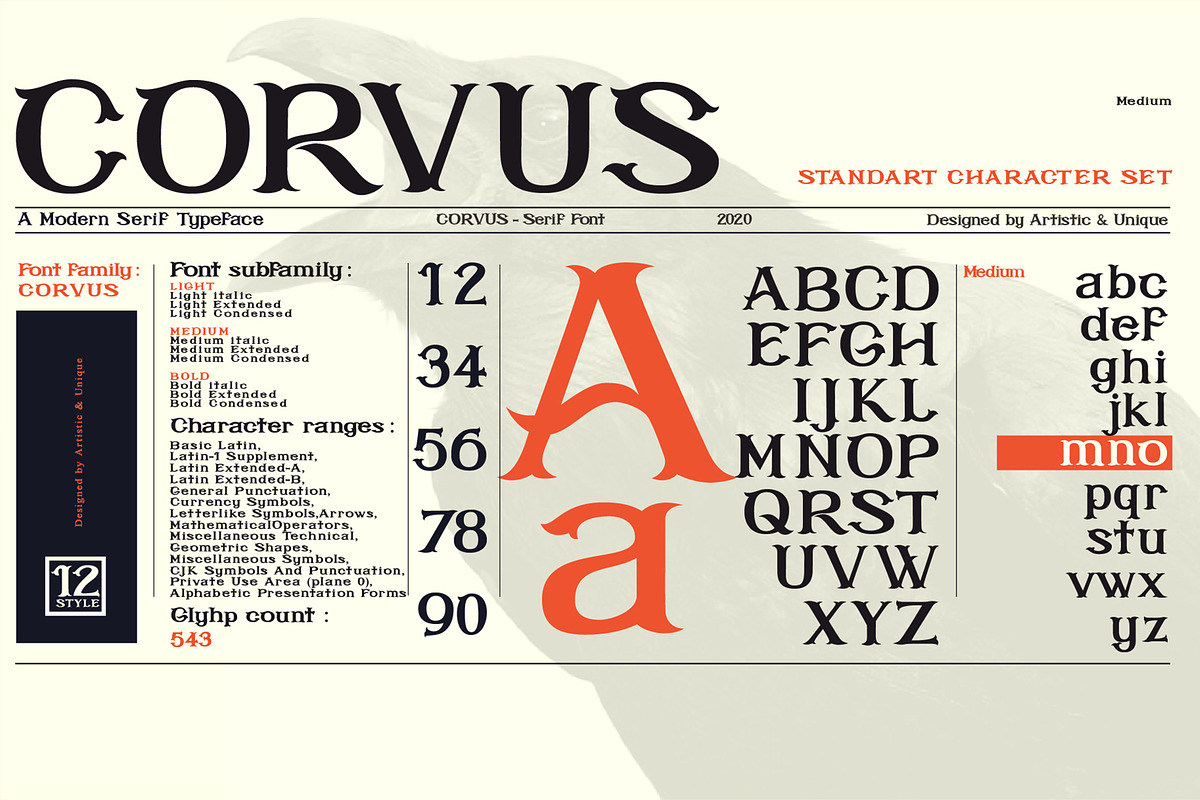 CORVUS Serif font preview 5
