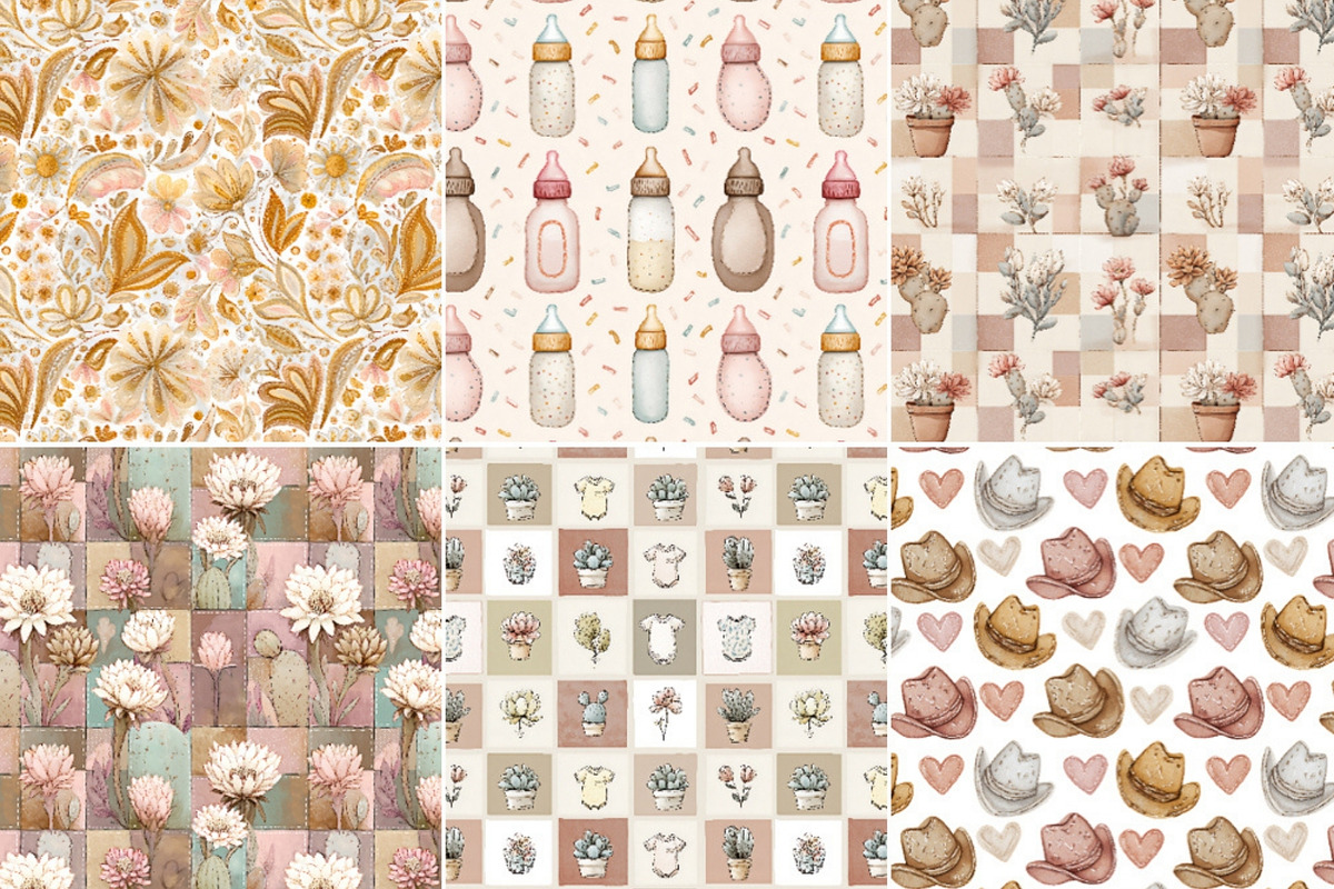 Cowgirl Baby Shower Clipart Set, a Decorative Illustration by Nicole Branger Art (Photo 11 of 23)