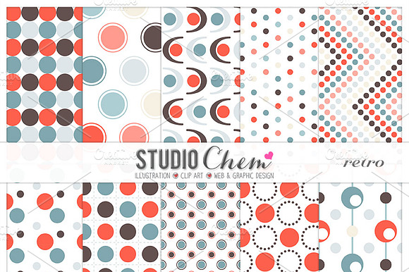 Retro Dotty Pattern Papers preview 2