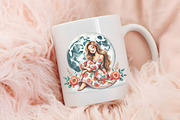 Spring Pin Up Girl Sublimation Clipa, an Illustration by RobertsArt (Thumbnail 3 of 7)
