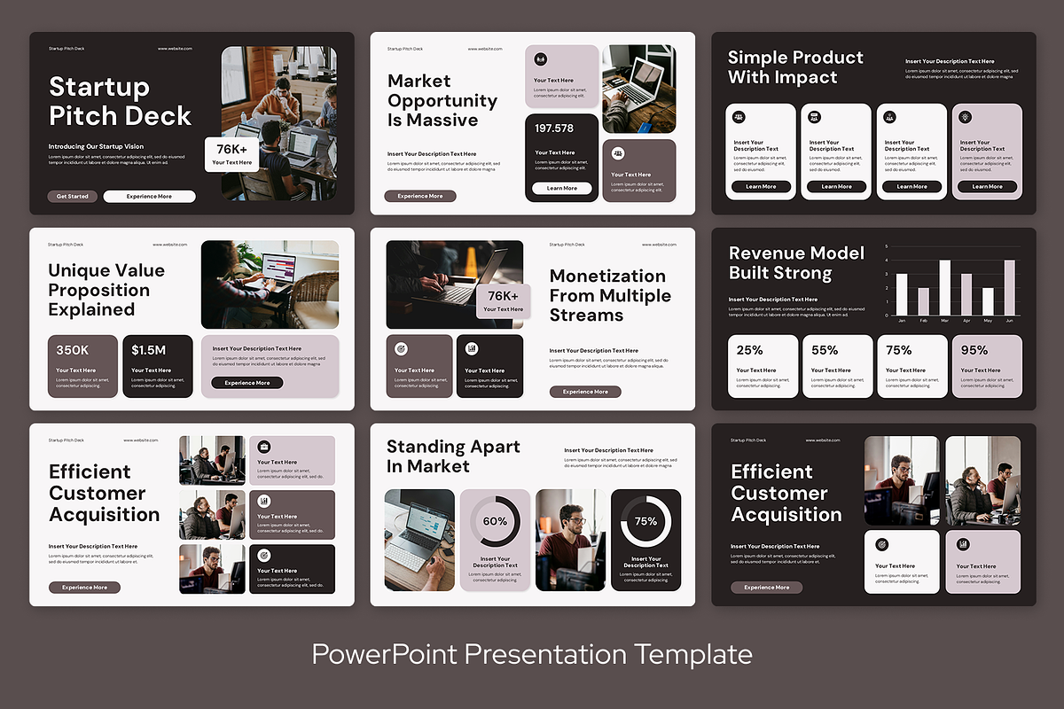 Brown White Startup Pitch Deck, a Presentation Template by Sixtemp (Photo 2 of 3)