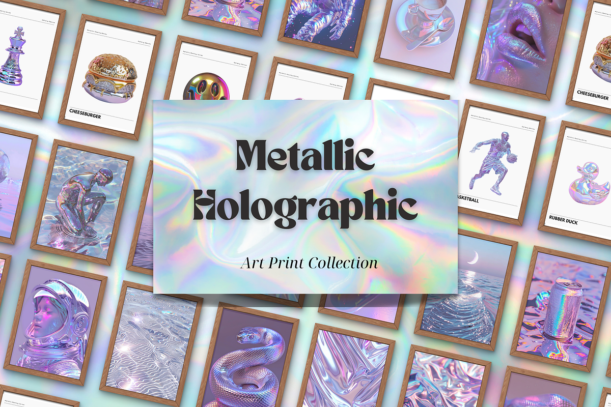 Metallic Holographic Art Prints Set, a Decorative Illustration by Artimind Studio (Photo 1 of 11)