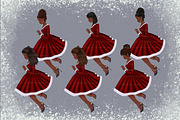 Christmas girl with gifts clipart, an Illustration by Illustrator Space (Thumbnail 5 of 8)