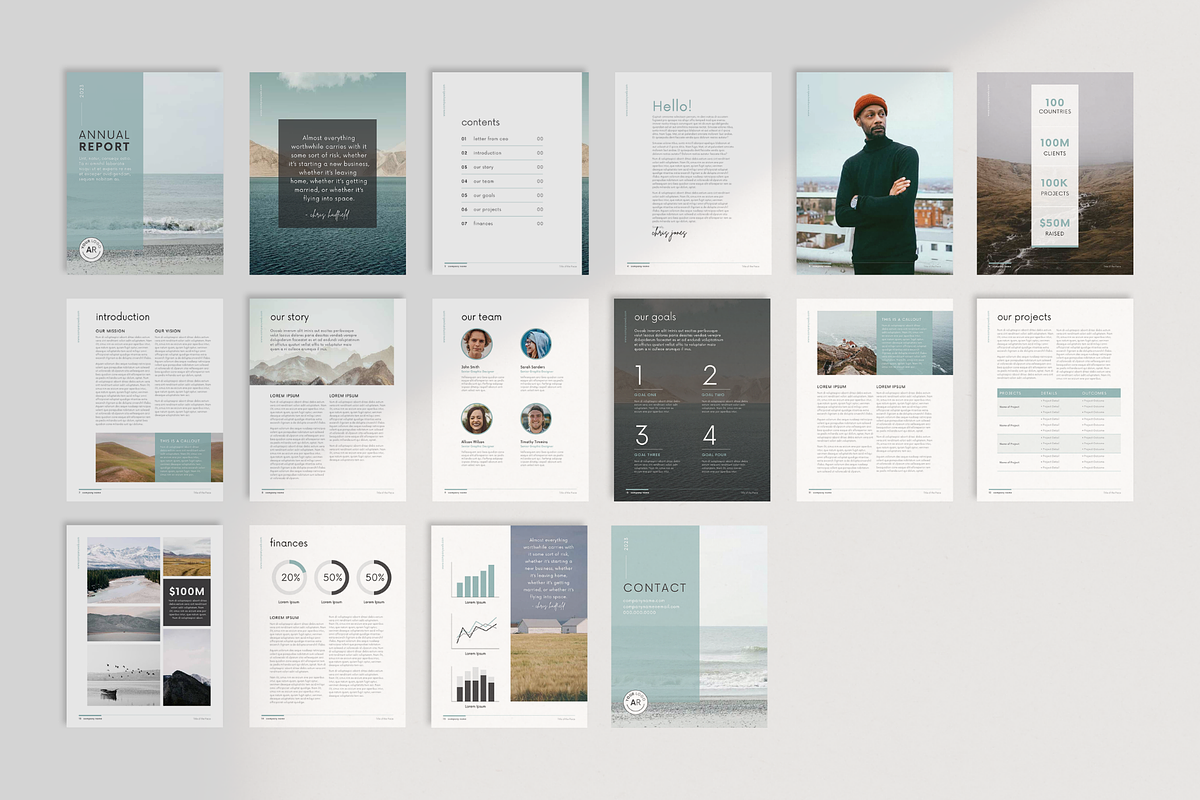 Minimal Annual Report Template Canva, a Brochure Template by frommakertomaker (Photo 2 of 9)