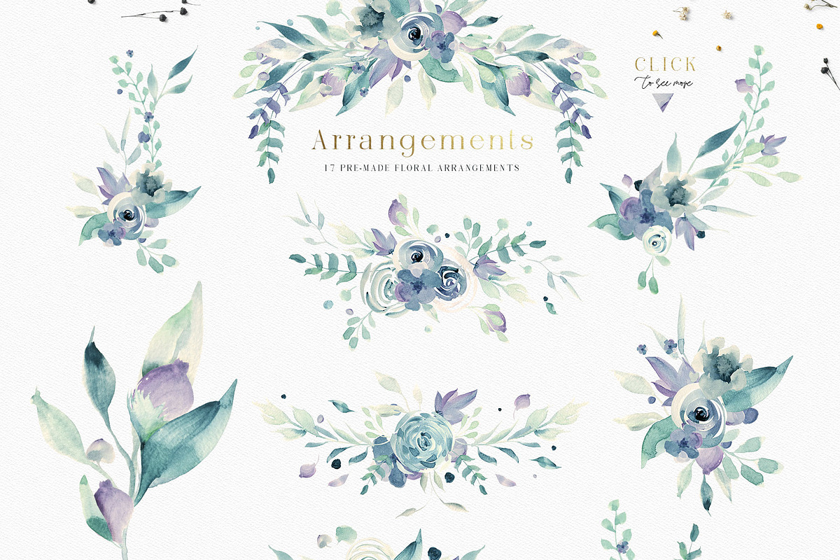 A Mountain Summer Watercolor Set, an Illustration by Creativeqube Design (Photo 12 of 19)