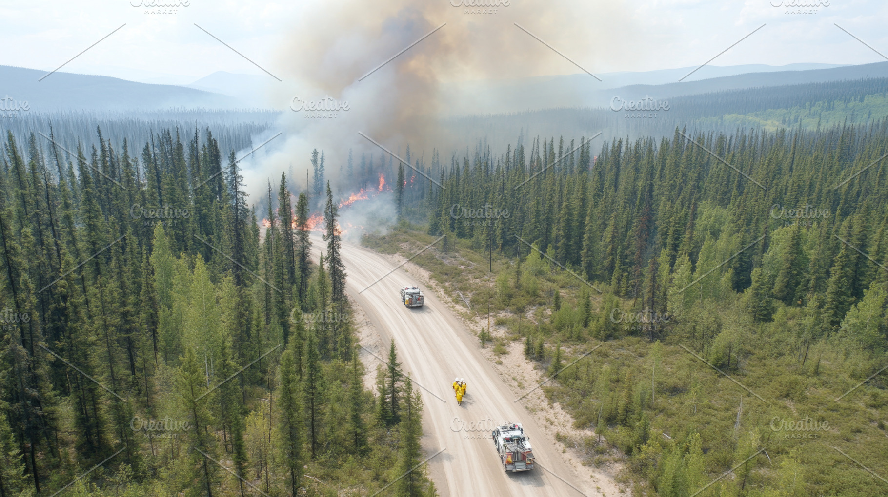 Wildfire helicopters battling blaze, a Photo by Dvoevnore photos